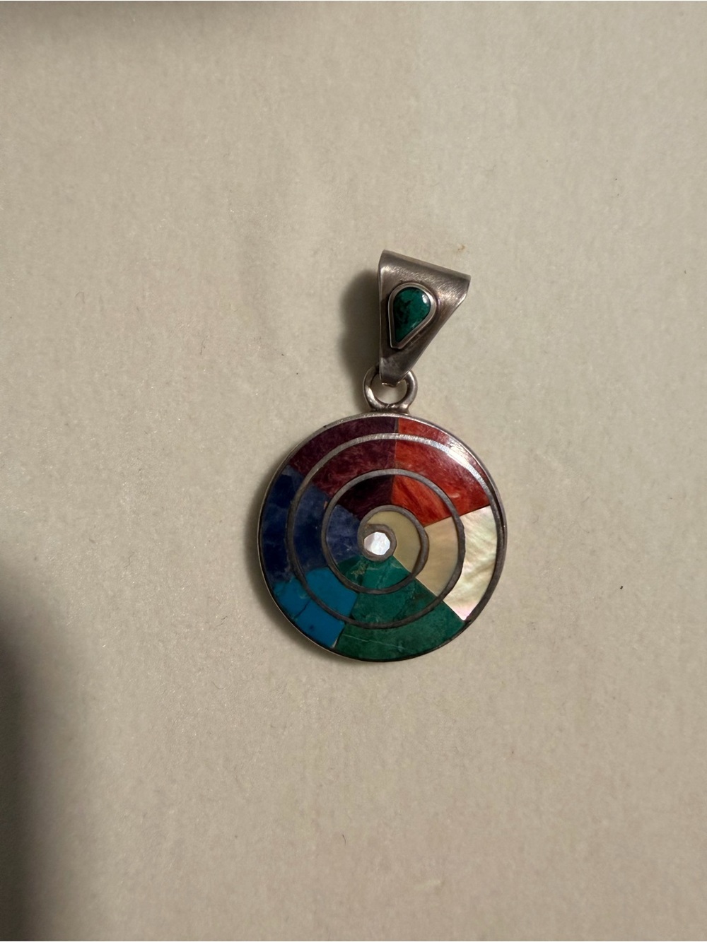vintage Peruvian Pachamama Earth Goddess 950 sterling silver.